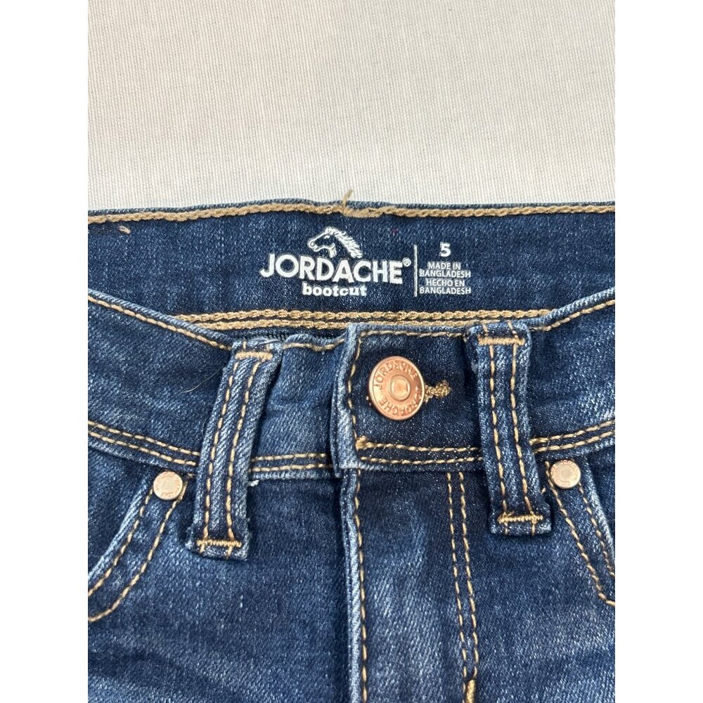 Girls Jordache Bootcut Stretch Denim Jeans Girls Size 5 Dark Wash - Picture 7 of 9